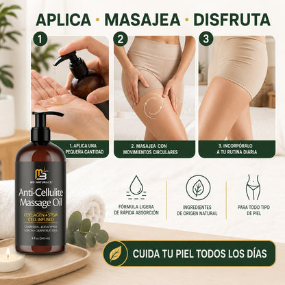Aceite de masaje corporal reafirmante con colágeno para celulitis - 240ml